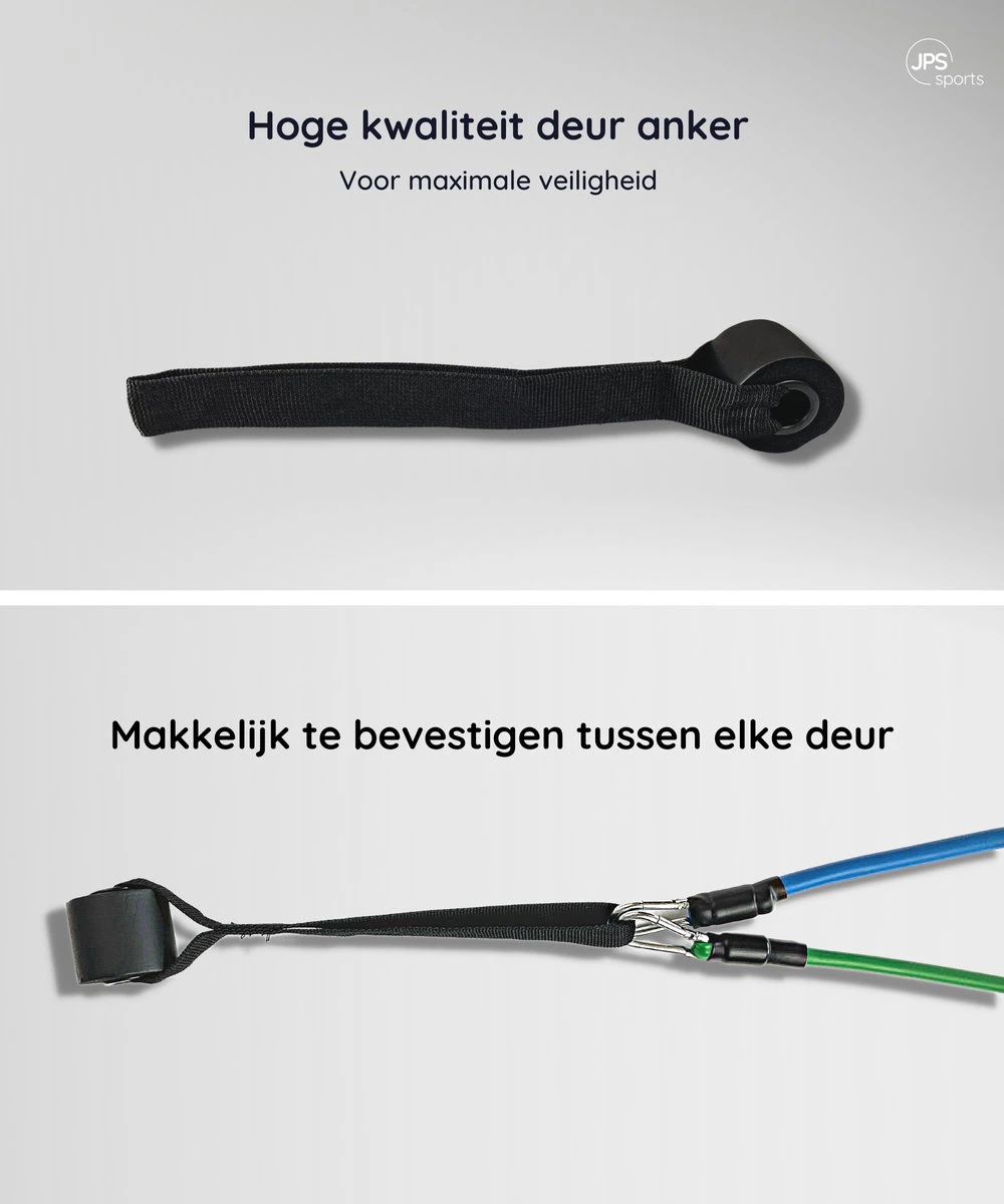 JPS Sports® Resistance Bands Set - Fitness Elastiek - Weerstandsbanden - Handvaten - Enkelbanden - Draagtas - tot 55KG JPS Sports® Resistance Bands Set - Fitness Elastiek - Weerstandsbanden - Handvaten - Enkelbanden - Draagtas - Tot 55KG -Fitnessapparatuur Serie Winkel 1000x1200 4