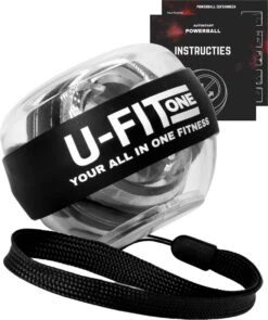 U Fit One PowerBall Met Autostart En Instructies - Forceball - WristBall - Spinner - Handtrainer - Polstrainer - Stressbal - Zwart