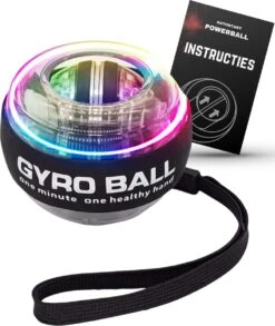 U-Fit One PowerBall Met Led Verlichting & Autostart - Forceball - WristBall - Spinner - Handtrainer - Polstrainer - Stressbal - Zwart