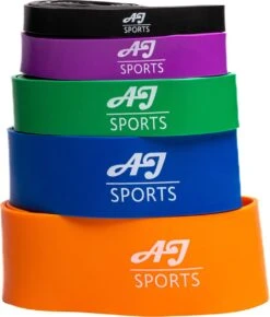 AJ-Sports Weerstandsbanden - Pull Up Bands EXTRA Heavy - Power Bands - Set Van 5 Banden - 5 Verschillende Weerstanden - Fitness Elastiek - Pull Up Pack Crossfit - Powerlifting Banden - Fitness - Workout - Inclusief Draagtas