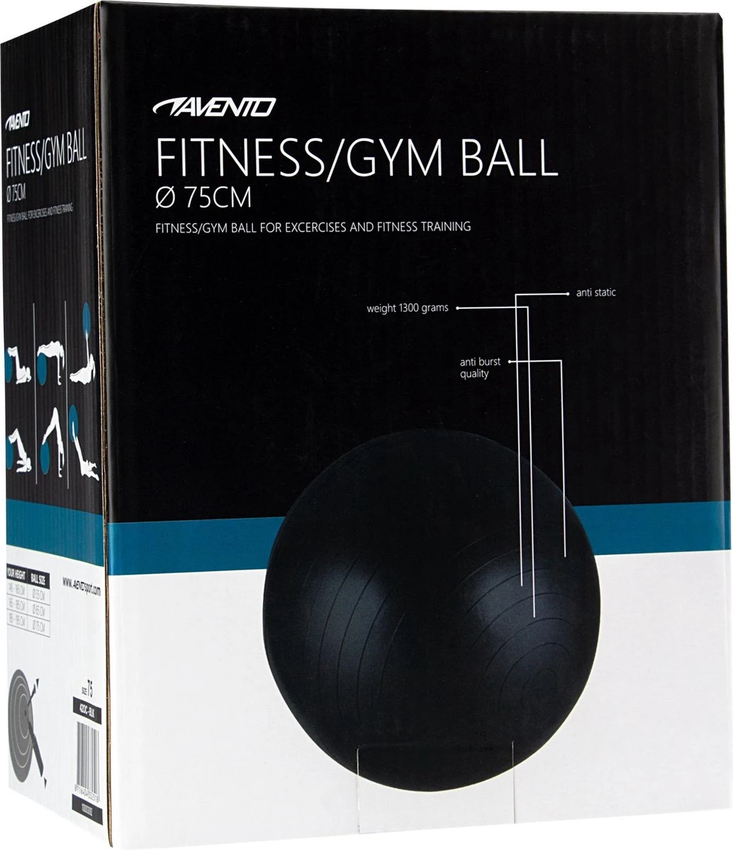 Avento Fitness/Gymbal - Ø 75 cm - Zwart Avento Fitness/Gymbal - Ø 75 Cm - Zwart -Fitnessapparatuur Serie Winkel
