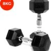 Core Power Hexa Dumbells Set - 2x 8 Kg - Gewichten Met Rubber Coating En Verchroomde Grip - Geschikt Voor Professioneel Gebruik, CrossFit En Thuis Fitness - Verkrijgbaar Van 1 Tm 25 Kg -Fitnessapparatuur Serie Winkel 1062x1200 9