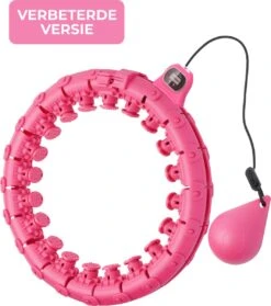 Nuvance - Verstelbare Fitness Hoelahoep - Met Teller En Gewicht - Voor Volwassenen En Kinderen - Weighted Hula Hoop - Smart Hoepel - Roze