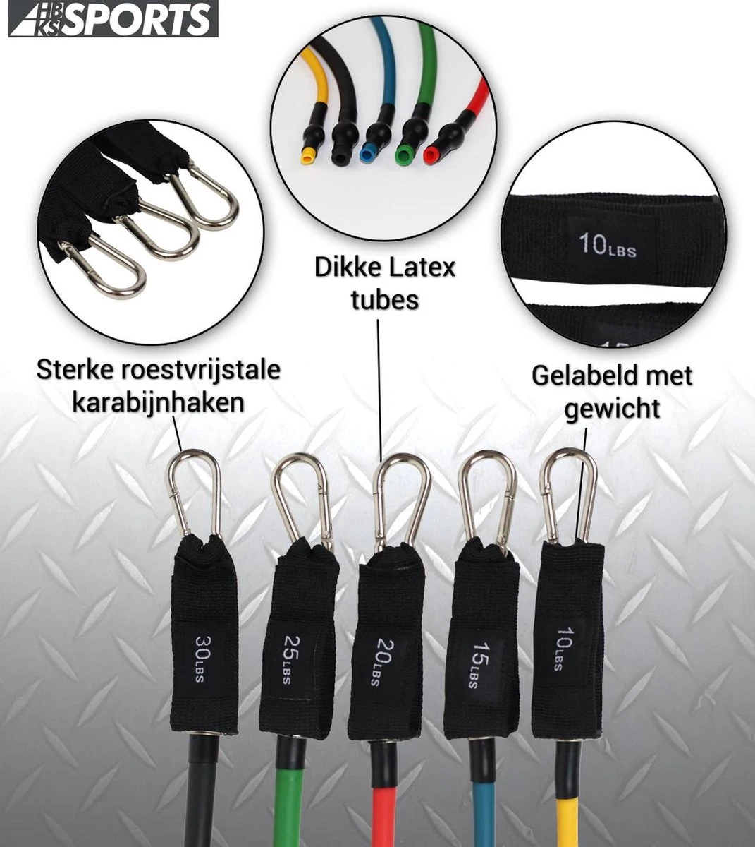 Weerstandsbanden Set - 11-delige Set - Resistance Band - Fitness Elastiek Set - Muscle Bands Elastic - met Handvatten Weerstandsbanden Set - 11-delige Set - Resistance Band - Fitness Elastiek Set - Muscle Bands Elastic - Met Handvatten -Fitnessapparatuur Serie Winkel