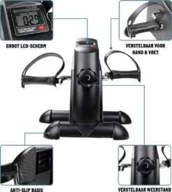 Umbro Stoelfiets - Met Computer - Hometrainer - Bureaufiets - Fietstrainer - Stoelfiets Met Handvaten - Zwart -Fitnessapparatuur Serie Winkel 1077x1200