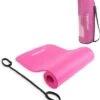 Tunturi Fitnessmat Met Draagtas - Yogamat - Sportmat Gemaakt Van Zacht NBR Materiaal - 180 X 60 X 1,5cm - Roze - Incl. Gratis Fitness App