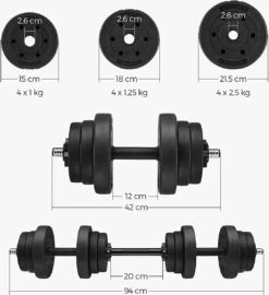Hoppa! Halterset,verstelbare Kunststof Dumbbell Set, Met Aansluitende Stalen Buis, Halters, Dumbbell Set, 20 Kg/30 Kg, Workout Fitness Training, 1 Paar, 4 Hoppa! Halterset,verstelbare Kunststof Dumbbell Set, Met Aansluitende Stalen Buis, Halters, Dumbbell Set, 20 Kg/30 Kg, Workout Fitness Training, 1 Paar, -Fitnessapparatuur Serie Winkel 1097x1200 6