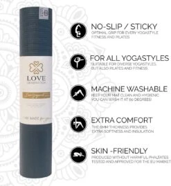 Extra Dikke Yogamat | Donkerblauw | Sticky - 6 Mm | Love Generation -Fitnessapparatuur Serie Winkel 1103x1200 1