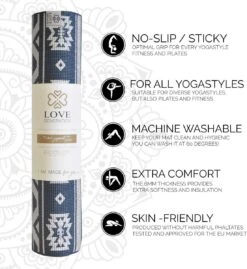 Love Generation ● Design Yoga Mat ● Fitness Mat ● Tribal Print ● Blauw -Fitnessapparatuur Serie Winkel 1103x1200 4