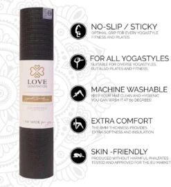 Love Generation ● Design Yoga Mat ● Fitness Mat ● Sacred Print ● Zwart -Fitnessapparatuur Serie Winkel 1103x1200 5