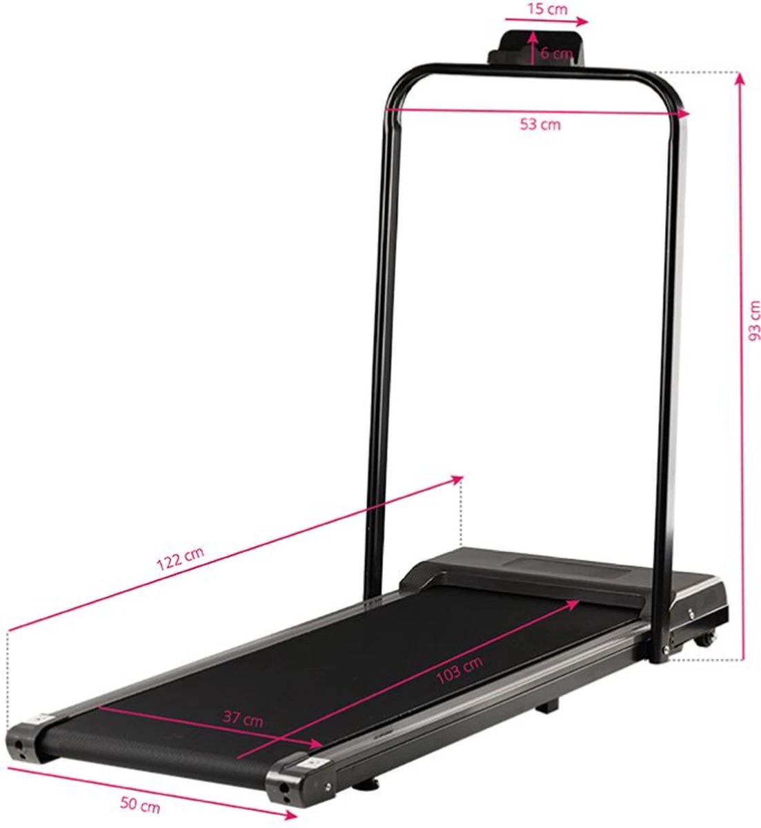 Opvouwbare loopband - Loopband elektrisch - Sport - Staal/ABS-kunststof - Zwart - 103x50x93 cm Opvouwbare Loopband - Loopband Elektrisch - Sport - Staal/ABS-kunststof - Zwart - 103x50x93 Cm -Fitnessapparatuur Serie Winkel
