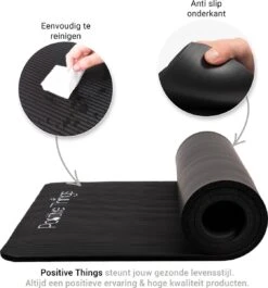 Yoga Mat Sportmat Fitnessmat Antislip NBR - 1 Cm Zwart 8 Yoga Mat Sportmat Fitnessmat Antislip NBR - 1 Cm Zwart -Fitnessapparatuur Serie Winkel 1120x1200 1