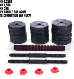 Umbro Halterset - 20 KG - Verstelbare Dumbells En Barbell - Gewichten Van 1.25 KG, 1.5KG En 2KG - Kunststof 6 Umbro Halterset - 20 KG - Verstelbare Dumbells En Barbell - Gewichten Van 1.25 KG, 1.5KG En 2KG - Kunststof -Fitnessapparatuur Serie Winkel 1129x1200 5
