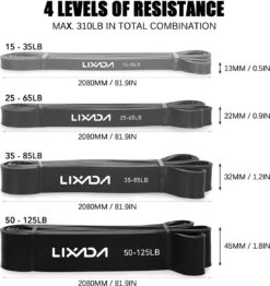 URBANKR8 – Professionele Fitnessbanden 4 Stuks Weerstandsbanden – GRIJS/ZWART UITVOERING - Elastische 100% Natuurlijk Latex -Fitnessapparatuur Serie Winkel 1130x1200 1