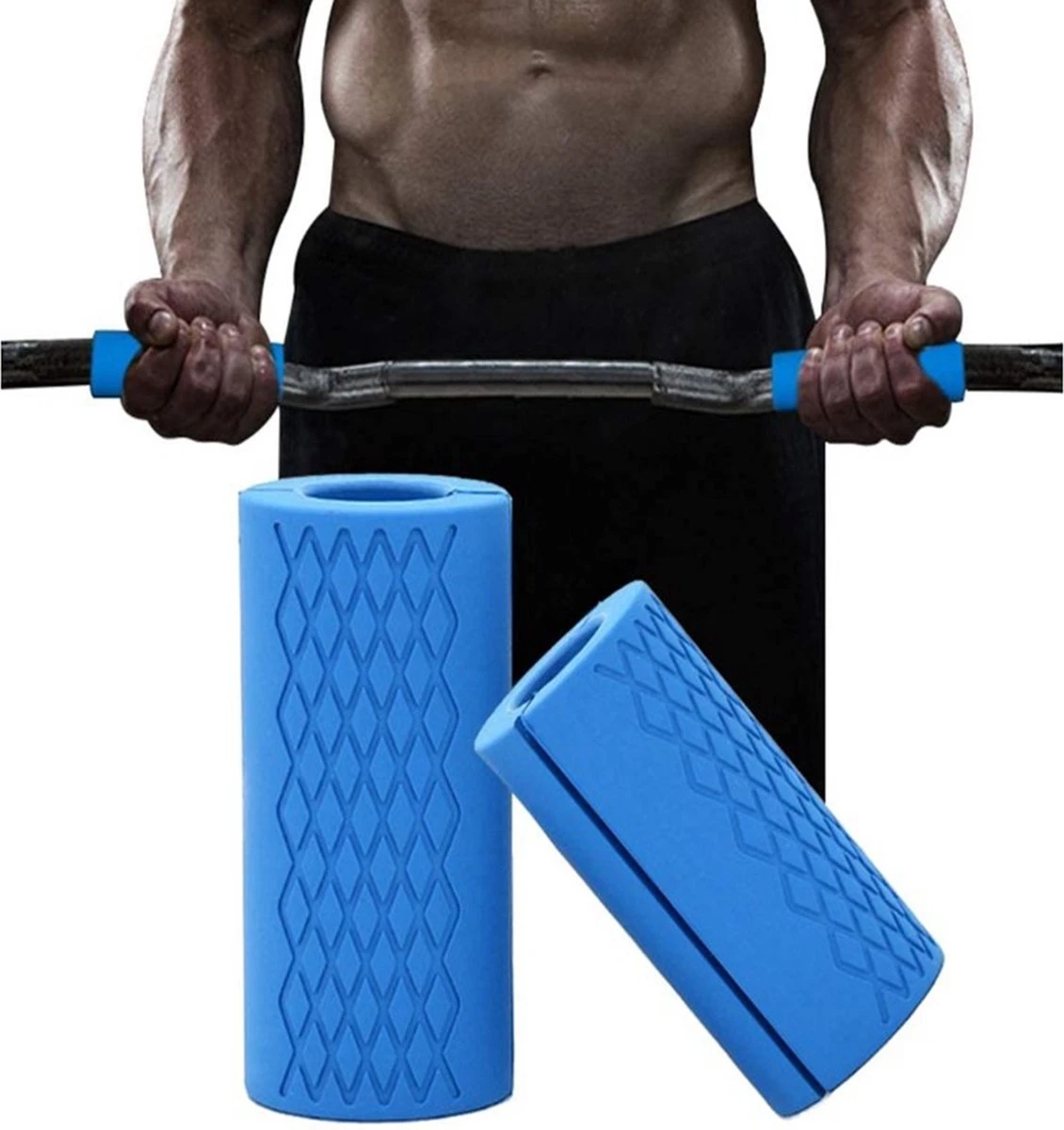 MJ Sports Premium Fitness Bomber Grips - Fat Gripz - Onderarm Trainer - Dumbbells - Barbells - Fitness - Blauw MJ Sports Premium Fitness Bomber Grips - Fat Gripz - Onderarm Trainer - Dumbbells - Barbells - Fitness - Blauw -Fitnessapparatuur Serie Winkel