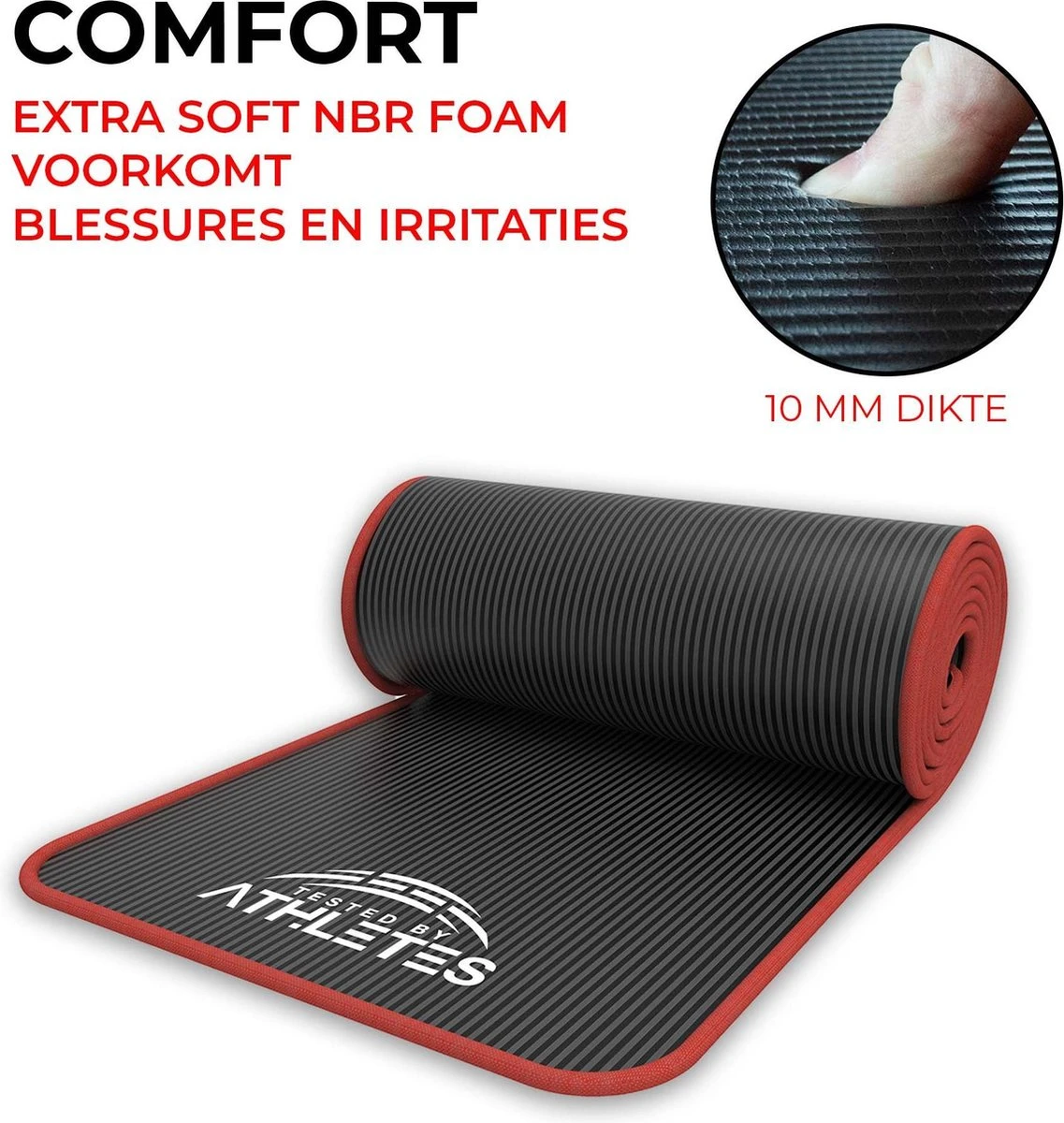 Tested by Athletes Pro II Fitnessmat + E-Book met oefeningen - 183 x 61 x 1cm NBR Foam - Oefenmat met draagtas- en riem - Voor Fitnessoefeningen en Yoga oefeningen Tested By Athletes Pro II Fitnessmat + E-Book Met Oefeningen - 183 X 61 X 1cm NBR Foam - Oefenmat Met Draagtas- En Riem - Voor Fitnessoefeningen En Yoga Oefeningen -Fitnessapparatuur Serie Winkel 1137x1200 1