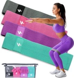SWILIX ® Resistance Band - Weerstandsbanden - Booty Band - Fitness Elastieken Voor Benen En Billen - Fitness Banden - Set Van 4