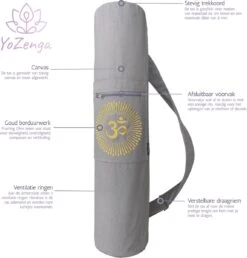 YoZenga Yogatas | Ohm Sandy Grey Met Trekkoord | Sporttas | Yoga Koker Tas 4 YoZenga Yogatas | Ohm Sandy Grey Met Trekkoord | Sporttas | Yoga Koker Tas -Fitnessapparatuur Serie Winkel 1150x1200 8