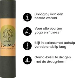 Eco Yoga Mat - Inclusief Draagriem - Anti Slip - Extra Dik (6 Mm) - 183 X 61 X 0,6 Cm - Zwart/Groen - Diverse Kleuren -Fitnessapparatuur Serie Winkel 1152x1200 4