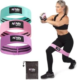 NINN Sports Weerstandsbanden Set Van 3 Pastel - Bootybands - Weerstandsband - Resistance Bands- Fitnessband