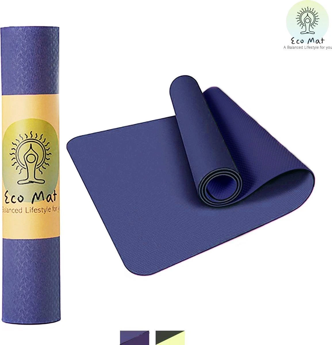 Eco Yoga Mat - Inclusief Draagriem - Fitness Mat Anti Slip - Extra Dik (6 mm) - 183 x 61 x 0,6 cm - Donker Blauw - Diverse kleuren - Hoge korting Eco Yoga Mat - Inclusief Draagriem - Fitness Mat Anti Slip - Extra Dik (6 Mm) - 183 X 61 X 0,6 Cm - Donker Blauw - Diverse Kleuren - Hoge Korting -Fitnessapparatuur Serie Winkel 1155x1200 3