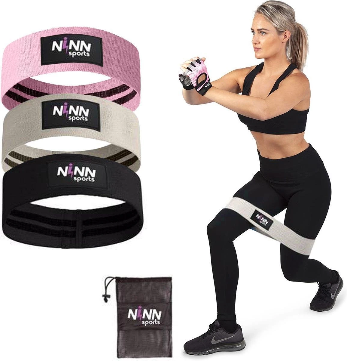 NINN Sports - Weerstandsbanden set van 3 Roze/Zwart - Bootybands - Weerstandsband - Resistance bands - Fitnessband NINN Sports - Weerstandsbanden Set Van 3 Roze/Zwart - Bootybands - Weerstandsband - Resistance Bands - Fitnessband -Fitnessapparatuur Serie Winkel 1155x1200 8