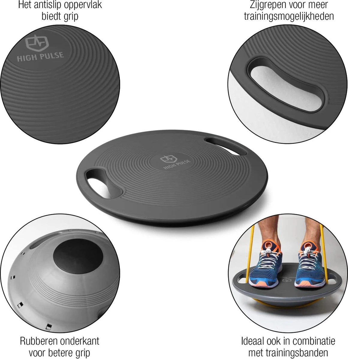 High Pulse Balance Board incl. oefenposter - innovatief wiebelbord met handgrepen voor het trainen van evenwicht, coördinatie en kracht - ook geschikt voor fysiotherapie & revalidatie (Ø 40 cm | Zwart) High Pulse Balance Board Incl. Oefenposter - Innovatief Wiebelbord Met Handgrepen Voor Het Trainen Van Evenwicht, Coördinatie En Kracht - Ook Geschikt Voor Fysiotherapie & Revalidatie (Ø 40 Cm | Zwart) -Fitnessapparatuur Serie Winkel 1161x1200 3