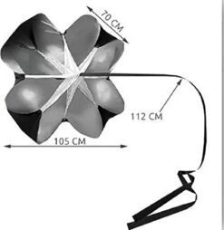 Merkloos Running Parachute - Weerstandsparachute - Fitness Parachute - Power Training - Resistance Parachute - 5 Tot 15 KG Kracht - Zwart -Fitnessapparatuur Serie Winkel 1165x1200 2