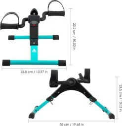 EVOLAND - Stoelfiets - Bureaufiets - Voor Senioren Kantoor Thuis Deskbike - Arm En Been Bewegingstrainer - Hometrainer Met Weerstand En Ingebouwde Computer - Pauwgroen -Fitnessapparatuur Serie Winkel 1166x1200 4