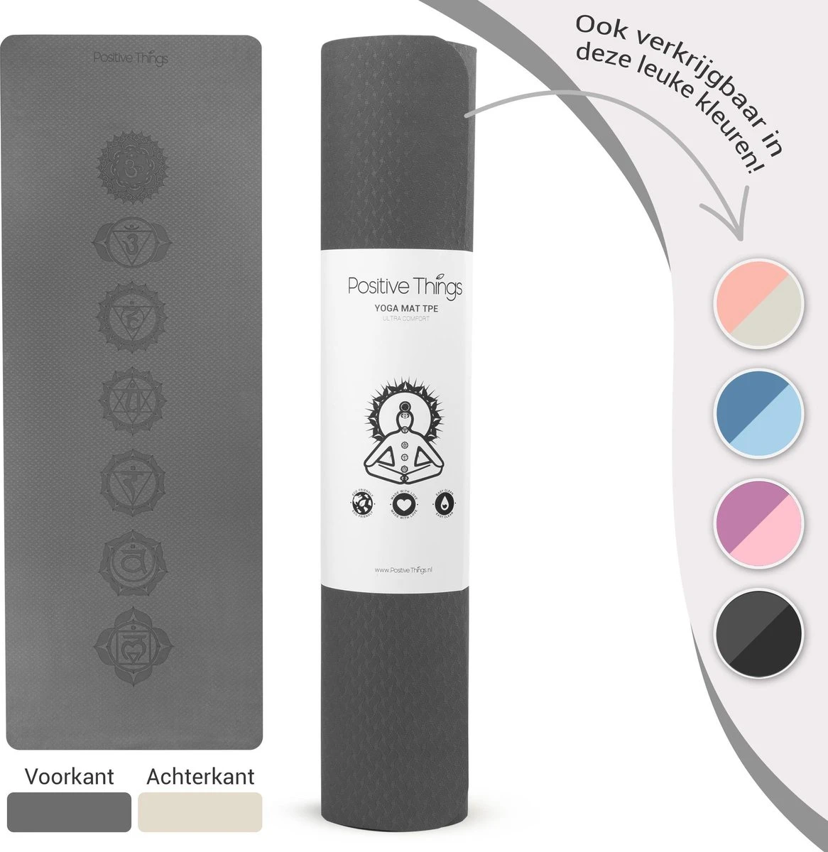 Yoga Mat Sportmat Fitnessmat Antislip Duurzaam Met Yoga lessen - Grijs Yoga Mat Sportmat Fitnessmat Antislip Duurzaam Met Yoga Lessen - Grijs -Fitnessapparatuur Serie Winkel 1166x1200 5