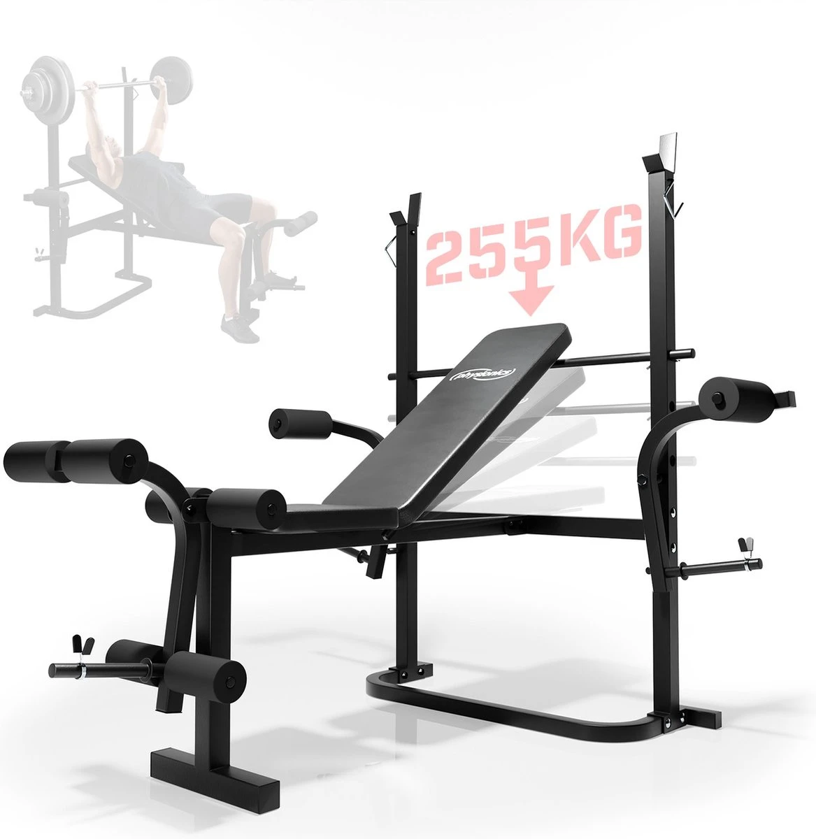 Physionics - Multifunctionele Halterbank - Butterfly Oefening, Sit-ups - Krachttraining - Training Benen - Verstelbare Rugleuning in 4 Standen, Maximum Draagvermogen 255kg - Zwart Physionics - Multifunctionele Halterbank - Butterfly Oefening, Sit-ups - Krachttraining - Training Benen - Verstelbare Rugleuning In 4 Standen, Maximum Draagvermogen 255kg - Zwart -Fitnessapparatuur Serie Winkel 1167x1200 7
