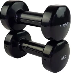 Tunturi Dumbbell Set - 2 X 5,0 Kg - Vinyl - Zwart - Incl. Gratis Fitness App -Fitnessapparatuur Serie Winkel 1167x1200 8