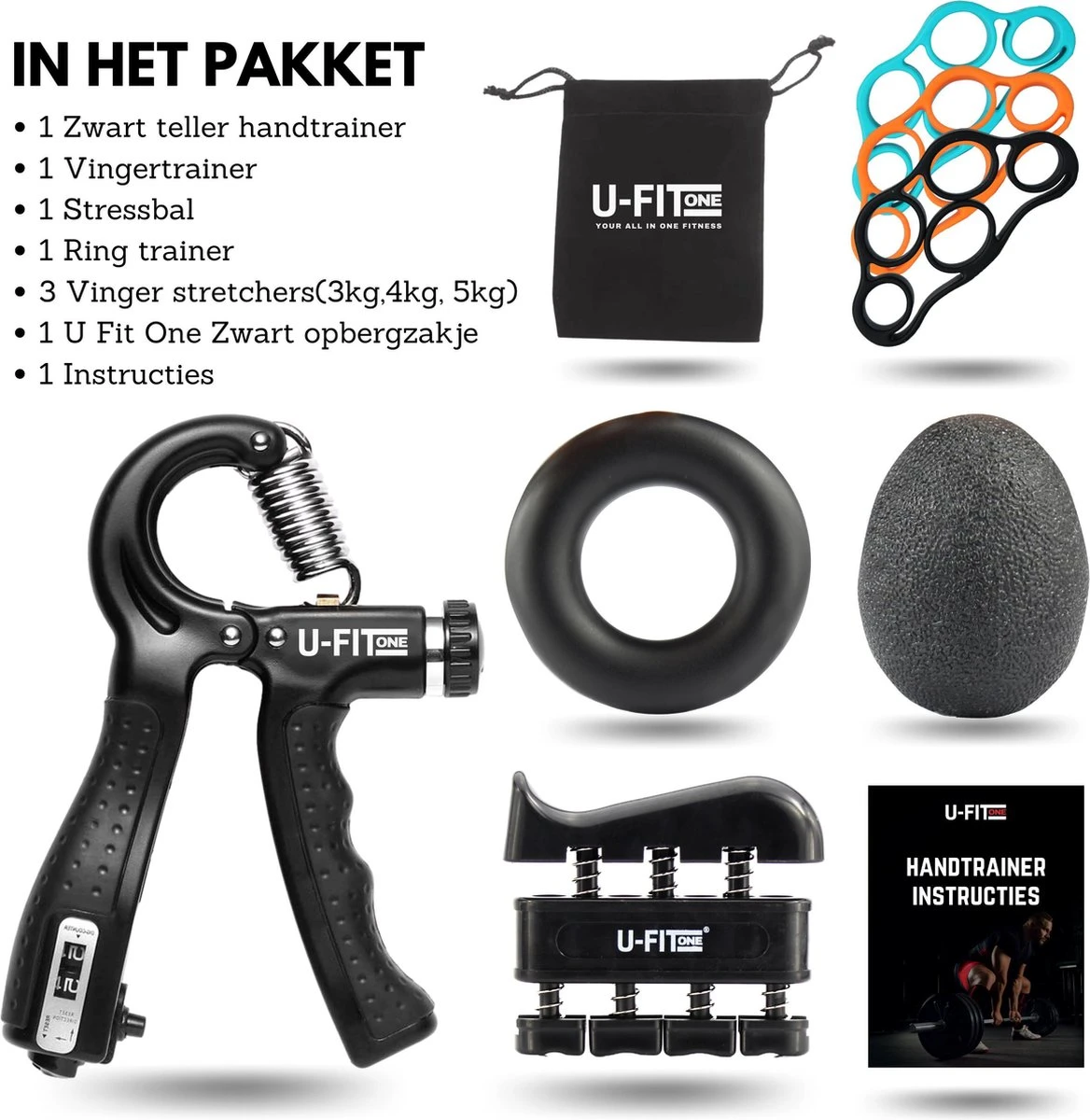 U-Fit One 7 Delige Handtrainer Set - Verstelbare Teller Handgrip - Handknijper - Knijphalter - Stressbal - Vingertrainer - Onderarm Trainer U-Fit One 7 Delige Handtrainer Set - Verstelbare Teller Handgrip - Handknijper - Knijphalter - Stressbal - Vingertrainer - Onderarm Trainer -Fitnessapparatuur Serie Winkel 1168x1200 3
