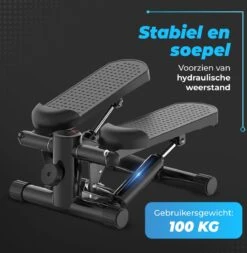 Stepper - 2-in-1 Verstelbare Weerstand - Computer - 2 Weerstandskabels - Zwart - Mini Stepper - Aerobic Stepper -Fitnessapparatuur Serie Winkel 1171x1200