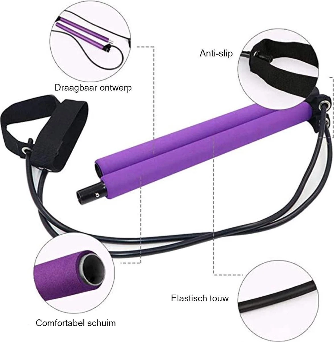 Bodio Pilates stick - Pilates Bar - Weerstandsband - Resistance band - Fitness elastiek - Weerstandbanden Fitness - Fitness krachttraining - Fitness - Pilates - Binnen - Buiten - Full body workout - Paars Bodio Pilates Stick - Pilates Bar - Weerstandsband - Resistance Band - Fitness Elastiek - Weerstandbanden Fitness - Fitness Krachttraining - Fitness - Pilates - Binnen - Buiten - Full Body Workout - Paars -Fitnessapparatuur Serie Winkel 1174x1200 3