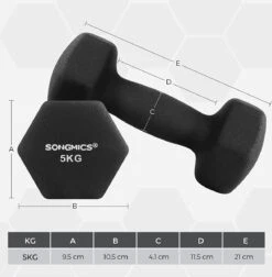 Soof & Tess Halterset - Gewichten - Dumbbell Set - Neopreen Dummbbells - 2 X 5 Kg -Fitnessapparatuur Serie Winkel 1174x1200 8