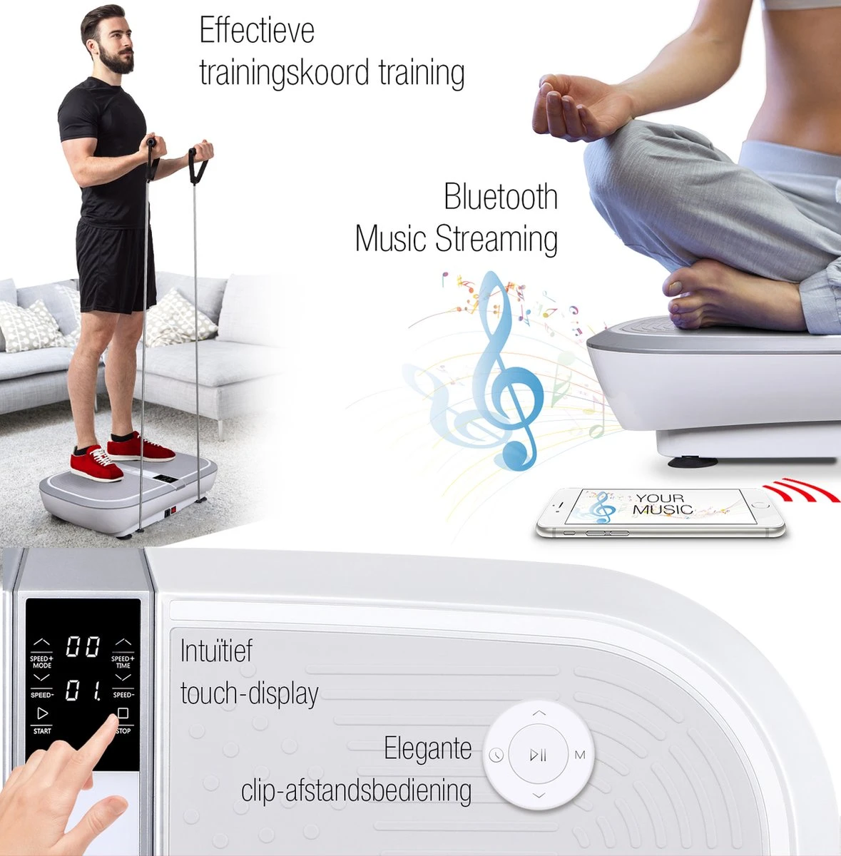 Sportstech Germany VP300 trilplaat - 2x1000 watt - Bluetooth Sportstech Germany VP300 Trilplaat - 2x1000 Watt - Bluetooth -Fitnessapparatuur Serie Winkel 1179x1200 1