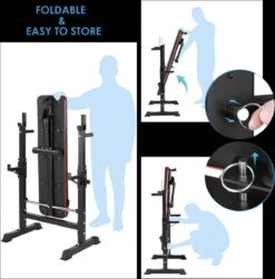 Bench Press - Halterbank - Sportbank - Fitnessbank - Multifunctioneel - Opvouwbaar - Volledig Instelbaar - Max Belasting 200kg -Fitnessapparatuur Serie Winkel 1183x1200 14