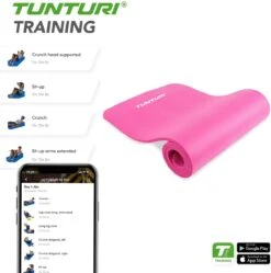 Tunturi Fitnessmat - Yogamat - Sportmat Gemaakt Van Zacht NBR Materiaal - 180 X 60 X 1,5cm - Roze - Incl. Gratis Fitness App 6 Tunturi Fitnessmat - Yogamat - Sportmat Gemaakt Van Zacht NBR Materiaal - 180 X 60 X 1,5cm - Roze - Incl. Gratis Fitness App -Fitnessapparatuur Serie Winkel 1188x1200 12