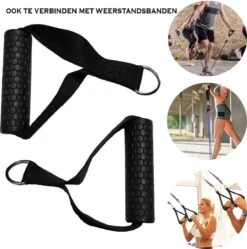 MJ Sports Premium Strap Handles Inclusief 2 Karabijnhaken - Handvatten Set - Voor Krachtstations En Weerstandsbanden - Cable Crossover - Fitness - Handgrepen Met D-ring - Zwart -Fitnessapparatuur Serie Winkel 1188x1200 2