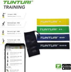 Tunturi 4 Weerstandsbanden Set - Mini Power Body Band - Weerstandsband - Fitness Elastiek - Fitnessband - Trainingsband - Gymnastiekband - Incl. Gratis Fitness App -Fitnessapparatuur Serie Winkel 1188x1200 20