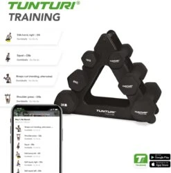 Tunturi Gewichten - Halterset - Dumbbell Set - Neopreen Dummbbells - 1 T/m 3kg - 3 Paar - Incl. Gratis Fitness App -Fitnessapparatuur Serie Winkel 1188x1200 35