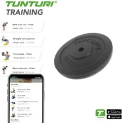 Tunturi Halterschijf - Halter Gewichten - 1 X 10 Kg - Ø 30 Mm - Gietijzer - Incl. Gratis Fitness App -Fitnessapparatuur Serie Winkel 1188x1200 37