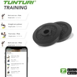 Tunturi Halterschijven - Halter Gewichten - 2 X 2,50 Kg - Ø 30 Mm - Gietijzer - Incl. Gratis Fitness App -Fitnessapparatuur Serie Winkel 1188x1200 41