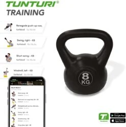 Tunturi PVC Kettle Bell - Kettlebell - 8 Kg - Incl. Gratis Fitness App 6 Tunturi PVC Kettle Bell - Kettlebell - 8 Kg - Incl. Gratis Fitness App -Fitnessapparatuur Serie Winkel 1188x1200 50