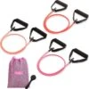 NINN Sports - Premium Fitness Tubes PINK Van Hoge Kwaliteit - Set Van 5 Verschillende Weerstanden - Weerstandsbanden - Fitness Elastiek - Full Body - Resistance Band
