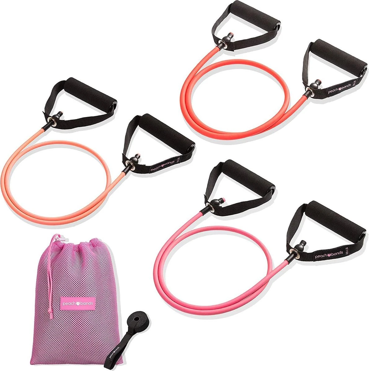 NINN Sports - Premium Fitness Tubes PINK van hoge kwaliteit - Set van 5 verschillende weerstanden - Weerstandsbanden - Fitness Elastiek - Full body - Resistance band NINN Sports - Premium Fitness Tubes PINK Van Hoge Kwaliteit - Set Van 5 Verschillende Weerstanden - Weerstandsbanden - Fitness Elastiek - Full Body - Resistance Band -Fitnessapparatuur Serie Winkel