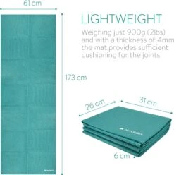 Navaris Opvouwbare Yogamat Voor Op Reis - 4 Mm Dikke Sportmat - Antislip Fitnessmat Voor Yoga, Pilates En Fitness - Geschikt Voor Binnen En Buiten -Fitnessapparatuur Serie Winkel 1195x1200 14
