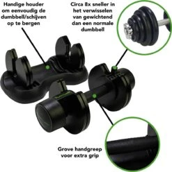Tunturi Selector Dumbbell - Halterset - Dumbbell Set - Verstelbare Dumbbell - 12,5kg - Incl. Gratis Fitness App -Fitnessapparatuur Serie Winkel 1195x1200 21