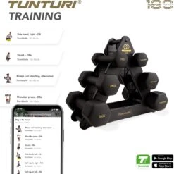 Tunturi Gewichten Centuri - Halterset - Dumbbell Set - Neopreen Dummbbells - 1 T/m 3kg - 3 Paar - Incl. Gratis Fitness App 7 Tunturi Gewichten Centuri - Halterset - Dumbbell Set - Neopreen Dummbbells - 1 T/m 3kg - 3 Paar - Incl. Gratis Fitness App -Fitnessapparatuur Serie Winkel 1198x1200 30